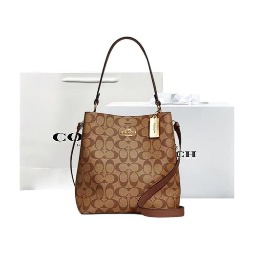  【下单赠香奈儿香水小样随机】【礼盒礼袋】COACH/蔻驰包包女士老花水桶包单肩斜跨手提包  香港直邮 商品图1