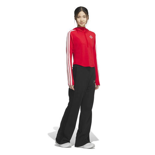 Adidas阿迪达斯半拉链连帽卫衣女装红色本命年内搭修身显瘦上衣套头衫 KG3457 商品图2