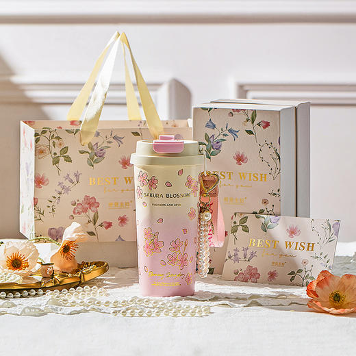 摩登主妇纯钛保温杯高档礼盒生日礼物女办公室水杯伴手礼咖啡杯子 商品图1