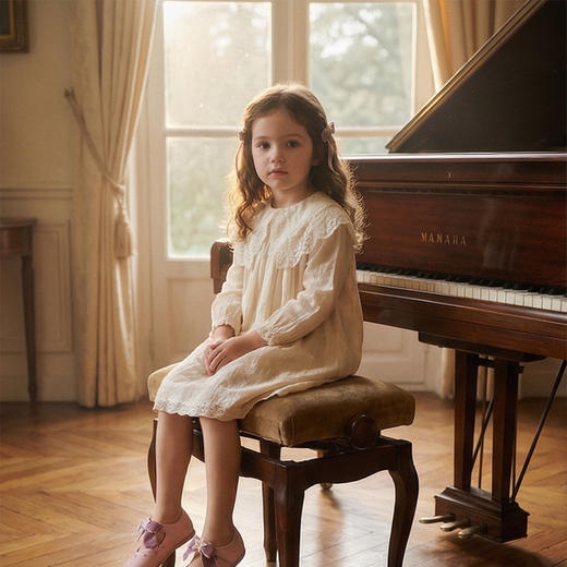 西班牙Little winkaa女童皮鞋蝴蝶结单鞋小童舞蹈公主鞋女宝星星软底童鞋LW41015 商品图2