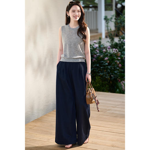 米思阳2026春新款璀璨碎钻针织背心舒适弹力透气百搭针织衫女1086 商品图4