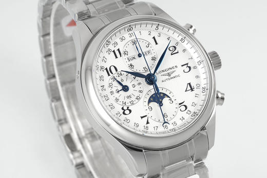 AF浪琴名匠8针月相功能腕表系列（搭载满血版一体机芯➕亚洲7751机芯）42MM精钢表壳经过抛光处理，延续了浪琴的优雅气质，表壳左侧隐藏了星期历的调节按钮 整个手表基于正品original原版开模❕❕ 商品图1