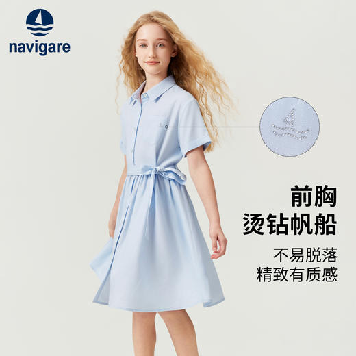 【120-165】【天丝亚麻】【纳维凯尔】女童夏季天丝衬衣连衣裙 商品图2