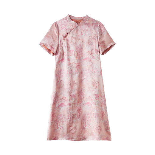 WWM69573  新款中国风小个子人丝香云纱连衣裙显瘦女装夏高级感旗袍 商品图4