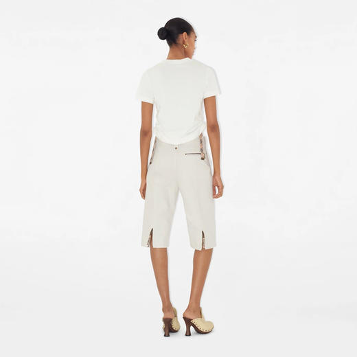 BURBERRY 巴宝莉 女士马术骑士徽标刺绣 Festival 棉质圆领短袖T恤 白色 8109184 B8764 商品图5