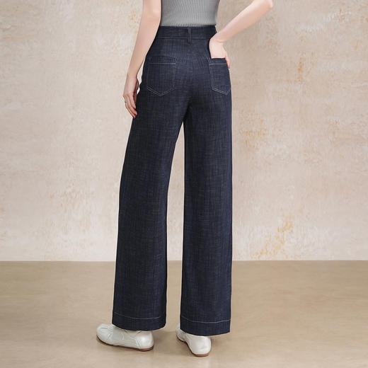 MYX复古高腰牛仔阔腿裤2026年春季新款宽松显瘦窄版直筒裤休闲九分裤 商品图2