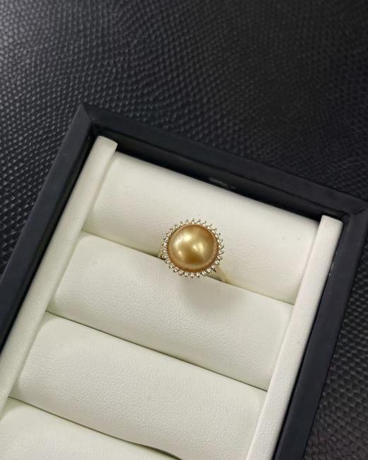 17号—⁶孤品11-12mm 【金珠 +18k金+太阳花戒指】极光微瑕，出证书，24小时鉴赏期【香港】SS06-QTT-XGZZ 商品图1