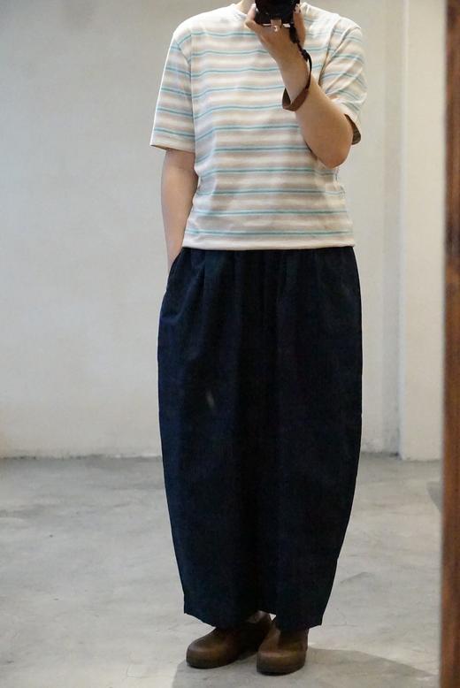 AURALEE 渐变色彩条纹短袖T恤 商品图1