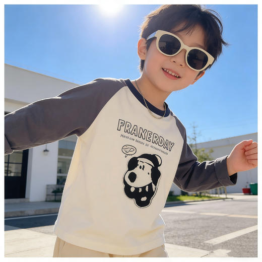 【2件起拍，单拍不发】🌈26春季新品❗️最大160❗️【西蒙日记·儿童卡通插肩袖百搭T恤LCCJCXT】😎内搭外穿都可，一件搞定所有场合！ 商品图4