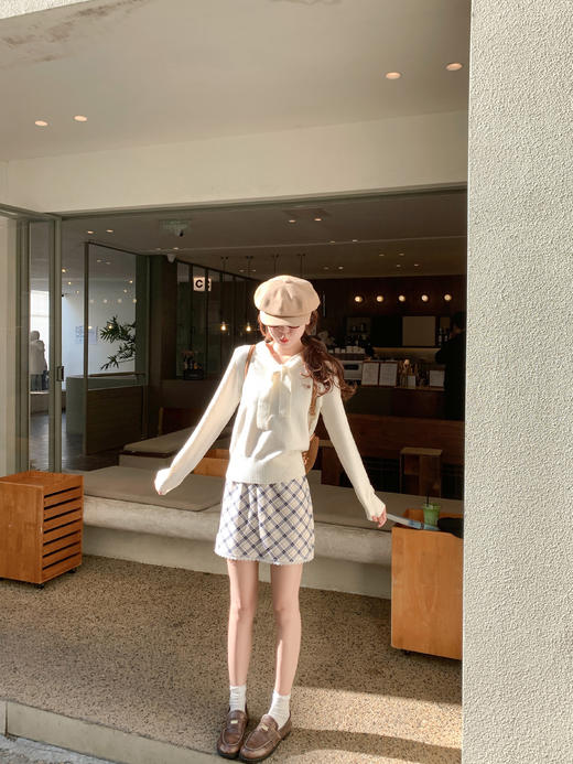 <曾小咸推荐>4.11现货秒杀 ！微信超特价！韩系披肩假两件v领针织衫 日常189.99 立减110 秒杀79.99！！韩系花边格子 秒杀69.99！！ 商品图8