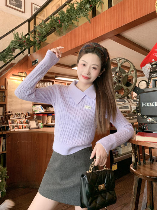 <曾小咸推荐>3.4现货秒杀 ！微信超特价！韩系翻领收腰针织衫 日常169.99 立减80 秒杀89.99！！ 商品图11