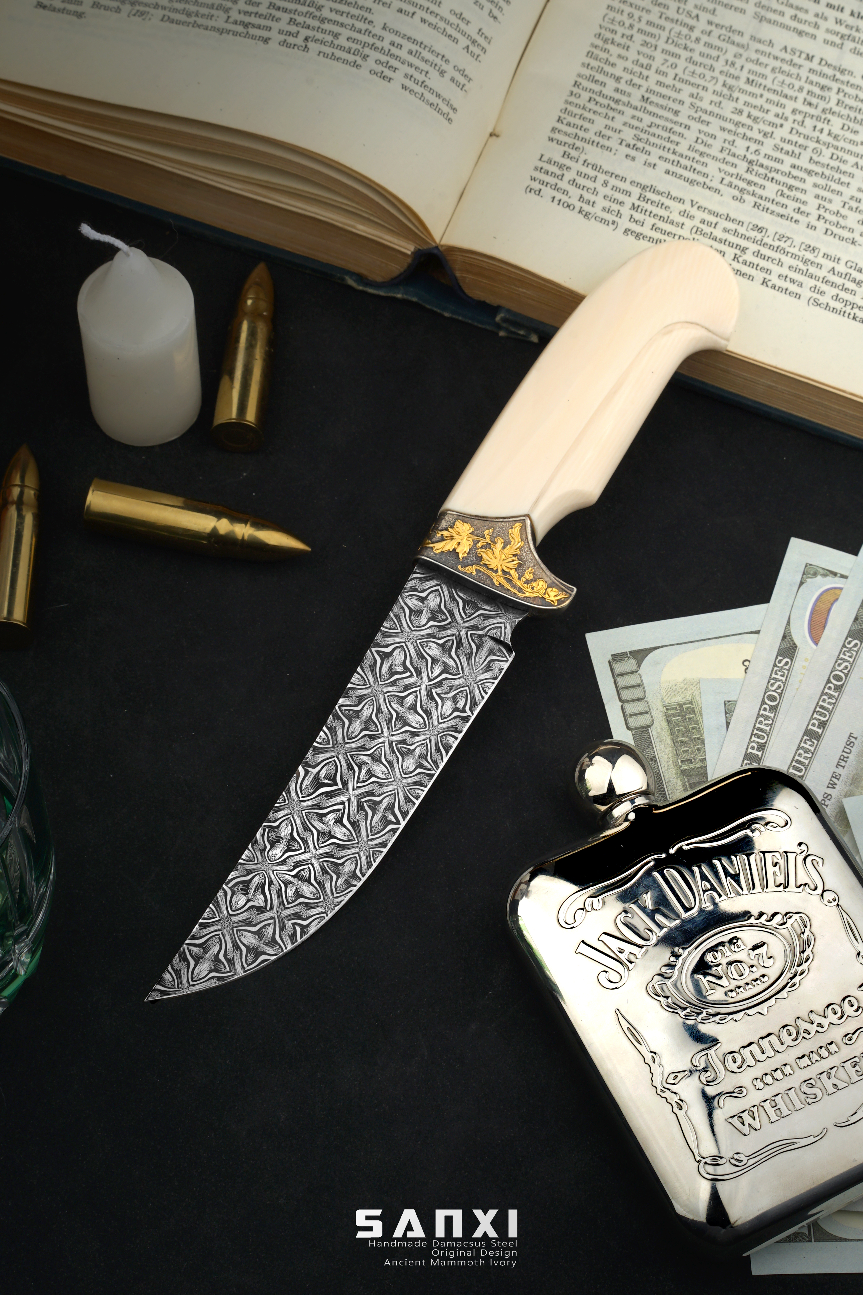 三希堂  现代刀系列  错金卷草小猎  未开刃