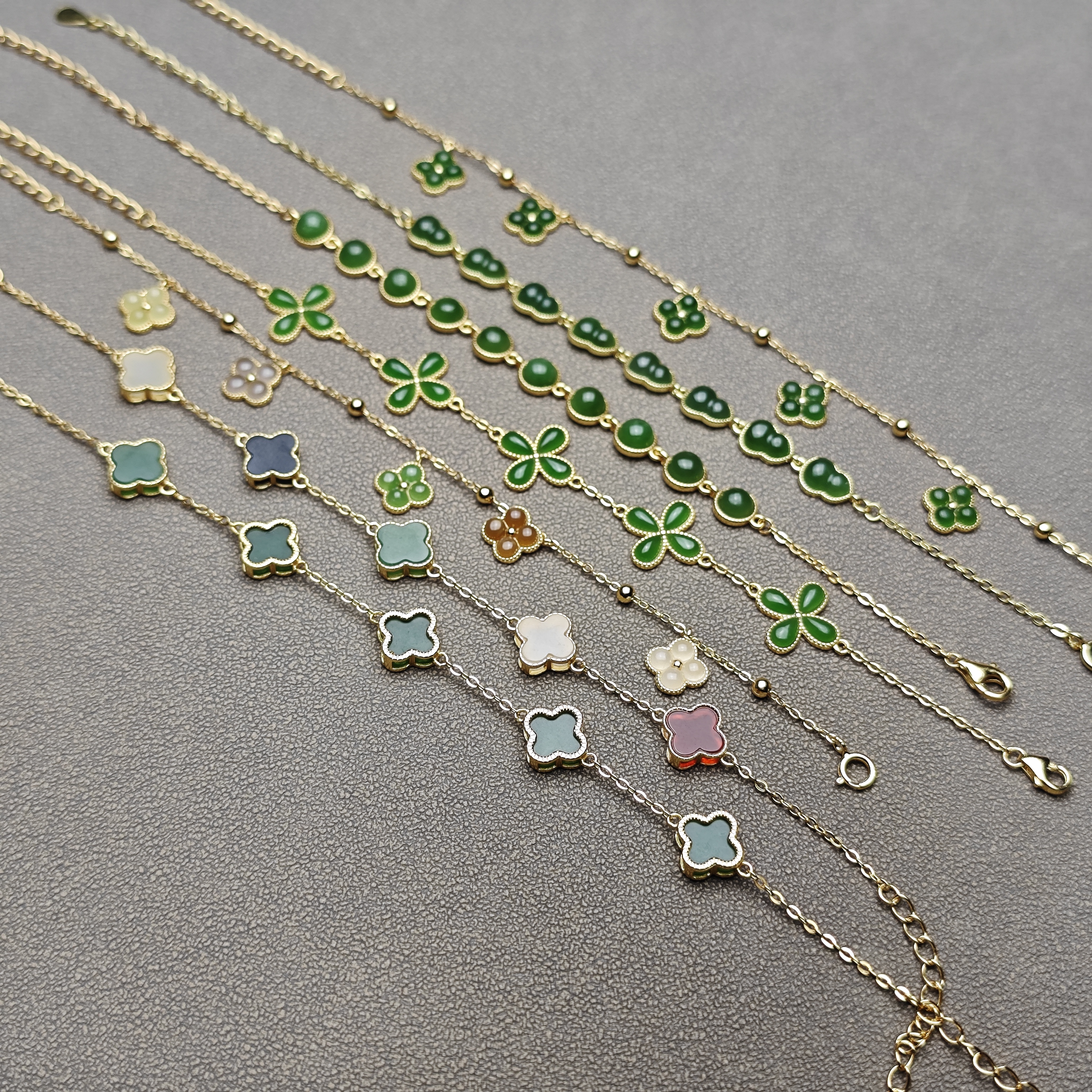 和田玉包银（镀金）精美手链 228-24