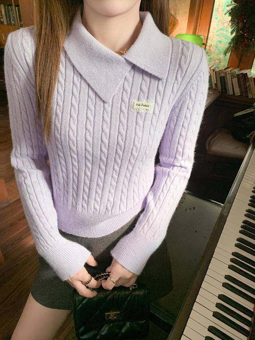 <曾小咸推荐>3.4现货秒杀 ！微信超特价！韩系翻领收腰针织衫 日常169.99 立减80 秒杀89.99！！ 商品图5