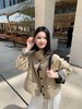 格桑米Gesamy美式巴恩风撞色领风衣 商品缩略图1