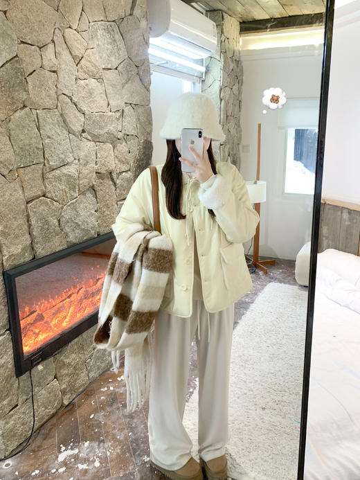 <曾小咸推荐>3.3 现货秒杀 ！微信超特价！韩系毛毛翻领夹棉外套 日常289.99 立减150 秒杀139.99！！ 商品图5