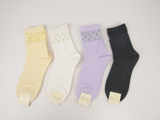 TUTUANNA_棉质蕾丝中短袜_4色/组 商品图1