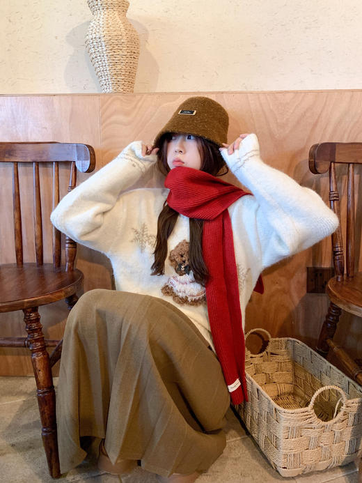 <曾小咸推荐>3.3 现货秒杀 ！微信超特价！韩系小熊植绒毛衣 日常209.99 立减120 秒杀89.99！！ 商品图14