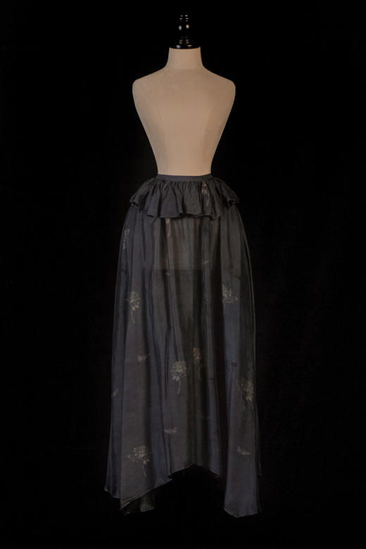 Mutedance 26SS 绀蓝印花真丝半裙 商品图3