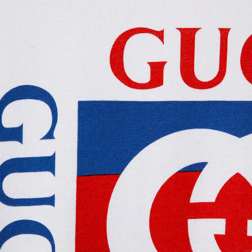 GUCCI 古驰 男士字母徽标印花针织棉质圆领短袖T恤 白色 784361 XJGKA 9074 商品图2
