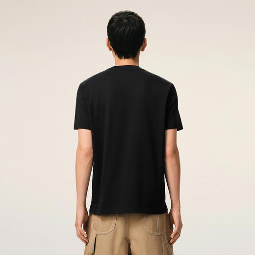 AMI PARIS 男士心形徽标刺绣棉质圆领短袖T恤 黑色 HTS346 724 045 商品图3