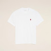 【三】AMI PARIS 中性心形徽标刺绣棉质圆领短袖T恤 白色 BFUTS035 724 100 商品缩略图0