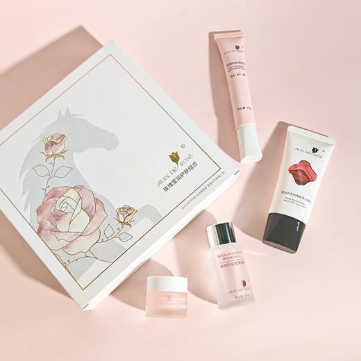 【马上变美】玫瑰莹润护肤套组 洁面爽肤补水保湿面霜隔离霜 商品图3