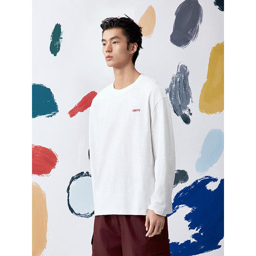 GXG男装圆领T恤背后印花长袖针织25夏季热卖G25X342008 商品图3