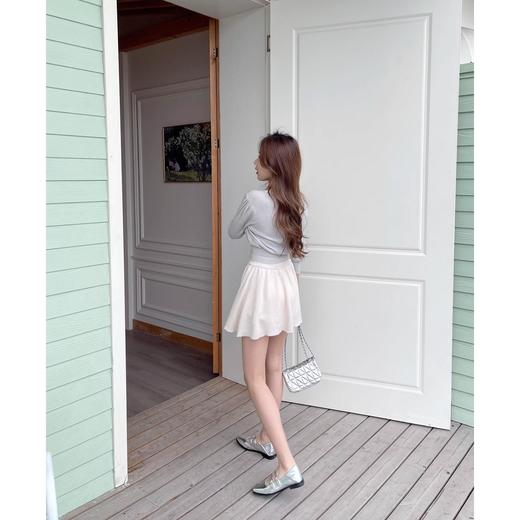 【山羊皮交叉扣带浅口平底单鞋】2026春夏复古法式银色芭蕾鞋玛丽珍鞋时尚百搭 商品图2