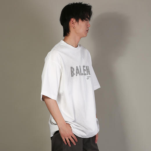 DRONKOO 2026 圆领前BALEN后3喷色做旧阔版短袖T恤 商品图1