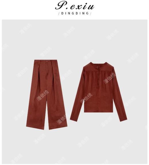 03-2潘依绣丁丁宠粉100苎麻半门槛透气舒适时尚套装Q22111 商品图0