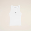 AMI PARIS 女士心形徽标棉质罗纹背心 白色 FTP811 JE0117 100 商品缩略图0