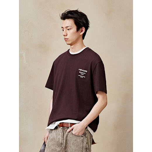 GXG男装 圆领T恤字母印花短袖针织 2025年夏季热卖G25X442075 商品图2