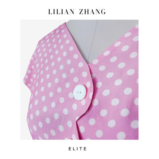 “定制”静奢风「罗马假日」 “粉波蜜语”法式复古波点连衣裙 2501143 商品图1