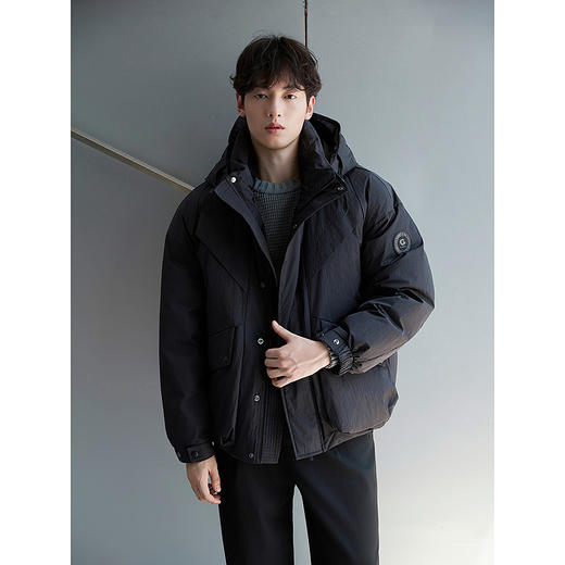 GXG男装 机能风连帽羽绒服双色加厚外套短款羽绒服 25年冬热卖 商品图4