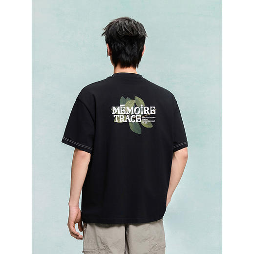 GXG男装 圆领T恤背后图案印花上衣短袖针织 2025年夏季热卖 商品图3