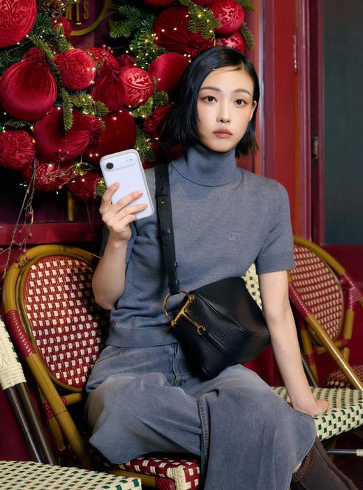 古驰 新款 灰色高领针织短袖 （MM） 商品图0