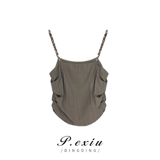 03-2潘依绣丁丁宠粉PanYiXiu/潘依绣夏季新款时尚减龄吊带背心气质半身裙套装 K5934 商品图1