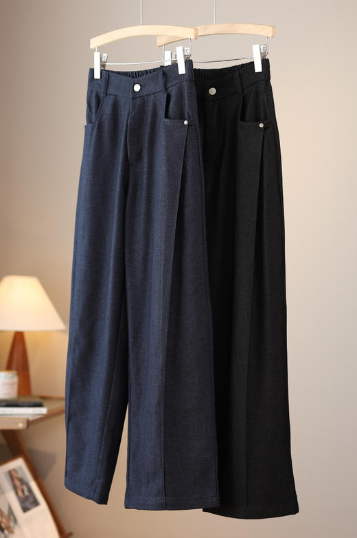 商场同步正品楔影慵懒直筒老钱阔腿裤 商品图7