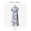 “定制”静奢风 「松弛度假风」 “雾蓝花信”青蓝菊影A摆连衣裙2501163 商品缩略图2