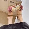 【 行走的春日画报❗️复古立体花凉拖】手工立体双色花朵装饰，层次丰富，自带复古油画感，拍照超出片，轻量软弹鞋底，久穿不累脚，一字拖鞋外穿居家轻便百搭平底拖鞋L 商品缩略图2