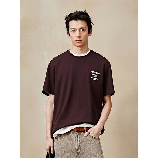 GXG男装 圆领T恤字母印花短袖针织 2025年夏季热卖G25X442075 商品图3