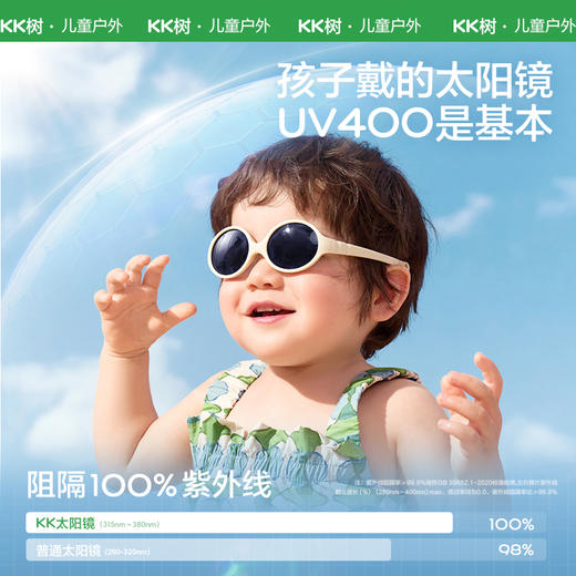 KK树宝宝墨镜圆框户外防紫外线婴儿发箍太阳镜偏光可折叠遮阳眼镜小萌瞳一体太阳镜 商品图3