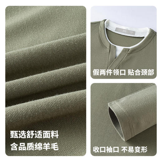 圣得西男士时尚新颖圆领舒适长袖针织衫T恤 商品图4