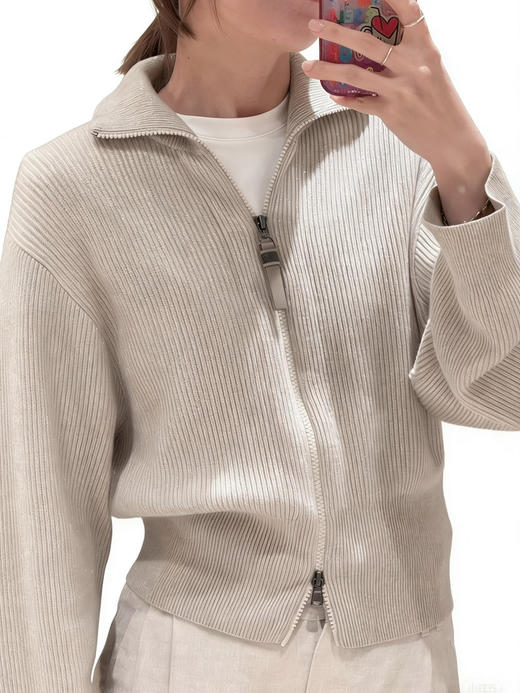 半高领羊绒针织开衫。自己备注号码 商品图3