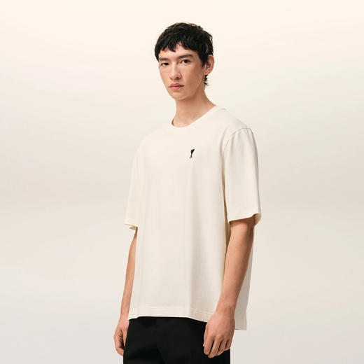 AMI PARIS 中性字母徽标印花棉质圆领短袖T恤 白色 UTS387 726 136 商品图4