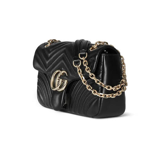 GUCCI 古驰 女士 GG Marmont系列 中号单肩背包 黑色 837267 AAE38 1000 商品图1