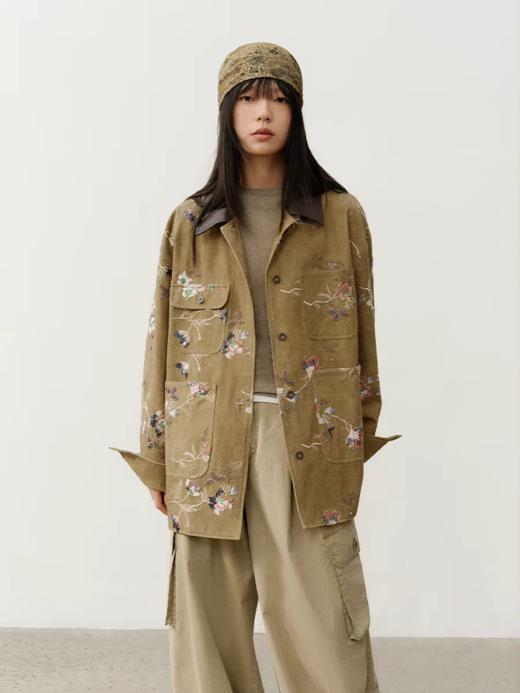 半圆/C68210007/做旧脏染牛仔面料工装口袋外套 商品图2