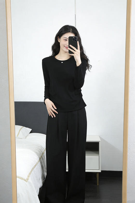 圆领小标双边抽褶睡衣-纪念日百货门店同款169151402 商品图6