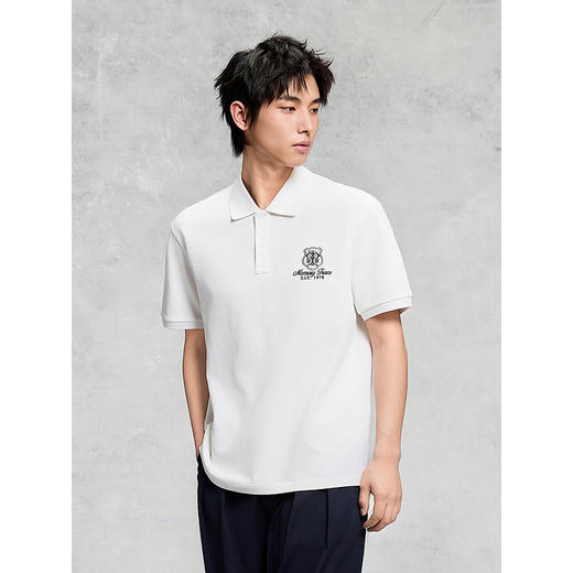 GXG男装 藏青色通勤polo衫男士上衣简约翻领短袖 25夏热卖 商品图2